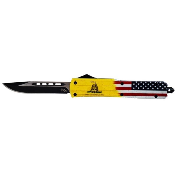 https3A2F2Fmedia.chattanoogashooting.com2Fimages2Fproduct2FTKMDTOM3312FTKMDTOM331_1.jpg Templar Knife Slim Knife 3-1/2" Drop Point Blade Don't Tread on Me US Flag