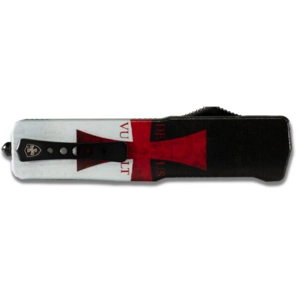 https3A2F2Fmedia.chattanoogashooting.com2Fimages2Fproduct2FTKMZTK4212FTKMZTK421.jpg Templar Knives Premium Weighted Automatic Knife 3" Serrated Dagger Blade Templar Flag