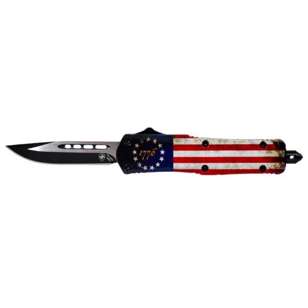 https3A2F2Fmedia.chattanoogashooting.com2Fimages2Fproduct2FTKSBRF3312FTKSBRF331_1.jpg Templar Knife Small Knife 2-3/4" Drop Point Blade Betsy Ross Flag
