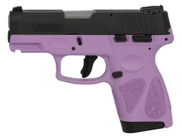 https3A2F2Fmedia.chattanoogashooting.com2Fimages2Fproduct2FTX1G2S931LP2FTX1G2S931LP.jpg Taurus G2S Handgun 9mm Luger 7rd Magazines 3.2" Barrel Black Slide/Light Purple Grip