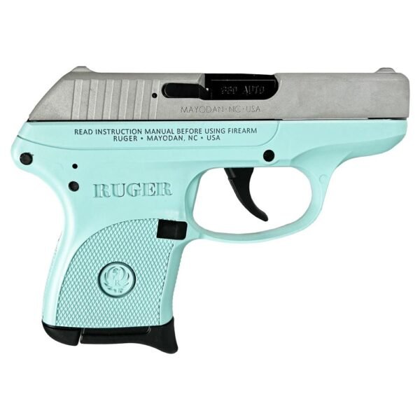 https3A2F2Fmedia.chattanoogashooting.com2Fimages2Fproduct2FUR3701TFCSS2FUR3701TFCSS-1.jpg Ruger LCP 380 ACP Pistol 2.75" Barrel Robin's Egg Blue Frame Silver Slide