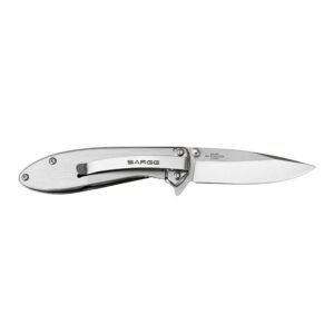 https3A2F2Fmedia.chattanoogashooting.com2Fimages2Fproduct2FVKSK8222FVKSK822-1.jpg Sarge Knives Hawk Swift Assist Folder Knife 3-1/8" Clip Point Blade Chrome