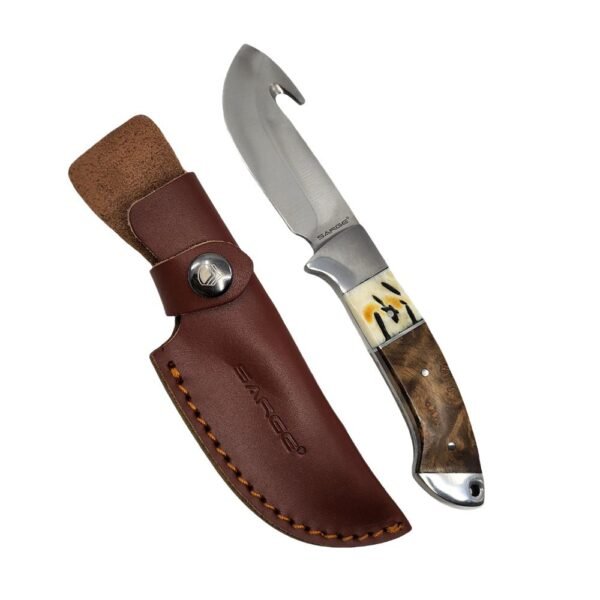 https3A2F2Fmedia.chattanoogashooting.com2Fimages2Fproduct2FVKSK9122FVKSK912-1_1.jpg Sarge Knives Terrain Fixed Blade Knife 3-1/2" Gut Hook Wood & Stag