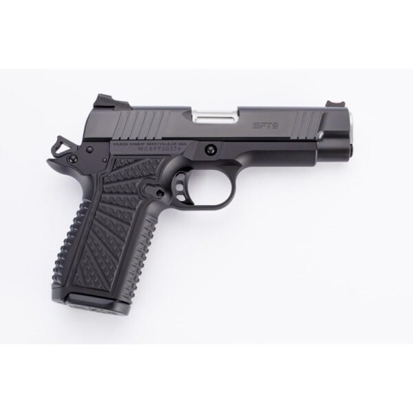 https3A2F2Fmedia.chattanoogashooting.com2Fimages2Fproduct2FWCSFT9CM422FWCSFT9CM42-1.jpg Wilson Combat SFT9 Double-Stack Commander Handgun 9mm Luger 15rd Magazines (2) 4.25" Barrel Black Non-Lightrail Frame