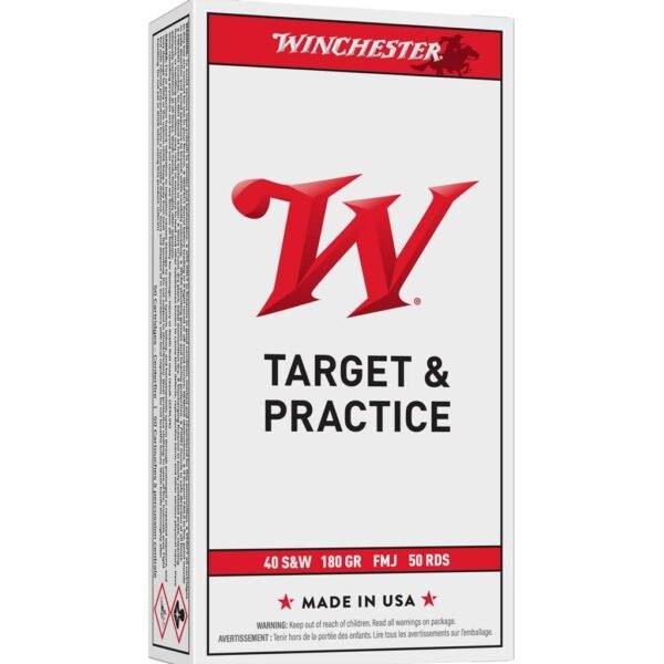 https3A2F2Fmedia.chattanoogashooting.com2Fimages2Fproduct2FWNQ42382FWNQ4238_1_3.jpg Winchester USA Handgun Ammunition .40 S&W 180 gr. FMJ 1020 fps 50/ct
