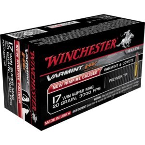 https3A2F2Fmedia.chattanoogashooting.com2Fimages2Fproduct2FWNS17W202FWNS17W20-1.jpg Winchester Varmint Rimfire Ammunition .17 WSM 20 gr. VMAX 3000 fps 50/ct