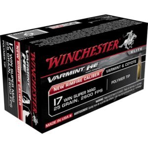 https3A2F2Fmedia.chattanoogashooting.com2Fimages2Fproduct2FWNS17W252FWNS17W25-1.jpg Winchester Varmint Rimfire Rifle Ammunition .17 WSM 25 gr. V-MAX 2600 fps 50/ct