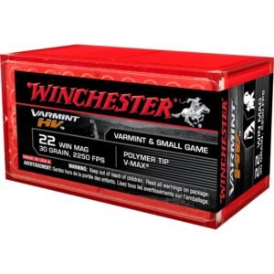 https3A2F2Fmedia.chattanoogashooting.com2Fimages2Fproduct2FWNS22M2PT2FWNS22M2PT-1.jpg Winchester Varmint High Velocity Rimfire Ammunition .22 WMR 30 gr. V-Max 2250 fps 50/ct
