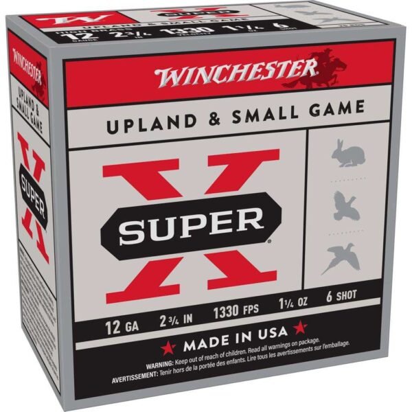 https3A2F2Fmedia.chattanoogashooting.com2Fimages2Fproduct2FWNX1262FWNX126_1.jpg Winchester Super-X High-Brass Shotshells 12 ga 2-3/4" 1-1/4 oz 1330 fps #6 25/ct