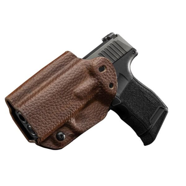 https3A2F2Fmedia.chattanoogashooting.com2Fimages2Fproduct2FXJH3SIG1BR12FXJH3SIG1BR1-1.jpg Mission First Tactical Leather Hybrid IWB/OWB Holster for Sig Sauer P365 Brown Ambi