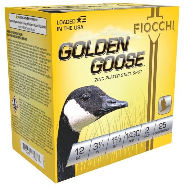 https3A2F2Fmedia.chattanoogashooting.com2Fimages2Fproduct2FXN1235GG3B2FXN1235GG2.jpg Fiocchi Golden Goose Shotshells 12ga 3 1/2" 1-5/8oz 1430fps #BBB 25/ct
