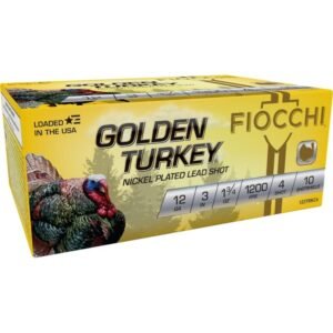 https3A2F2Fmedia.chattanoogashooting.com2Fimages2Fproduct2FXN123TRKC42F123TRKC4-3D.jpg Fiocchi Golden Turkey Nickel Plated Shotshells 12ga 3" 1-3/4oz 1200 fps #4 10/ct