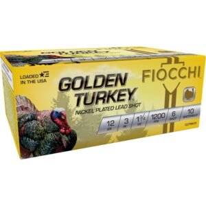 https3A2F2Fmedia.chattanoogashooting.com2Fimages2Fproduct2FXN123TRKC62FXN123TRKC6-1.jpg Fiocchi Golden Turkey Nickel Plated Shotshells 12ga 3" 1-3/4oz 1200 fps #6 10/ct