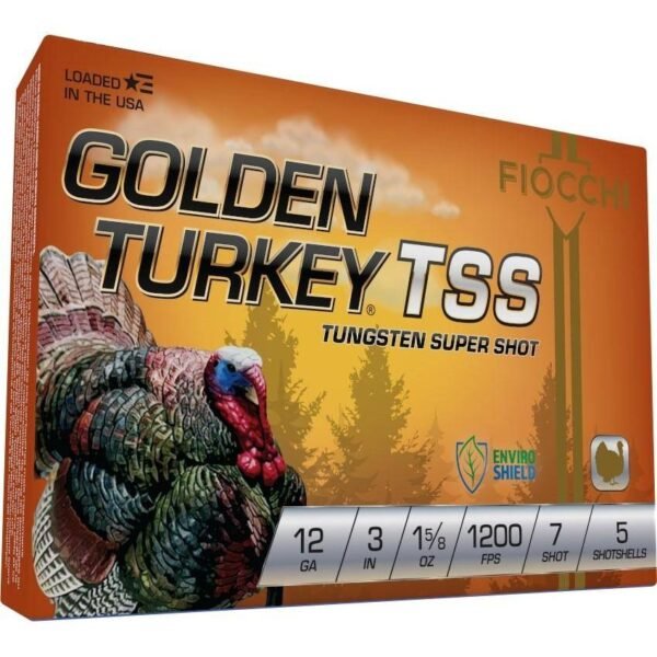 https3A2F2Fmedia.chattanoogashooting.com2Fimages2Fproduct2FXN123TSS72FXN123TSS7-1.jpg Fiocchi Golden Turkey Tungsten TSS Shotshells 12ga 3" 1-5/8oz 1200 fps #7 5/ct