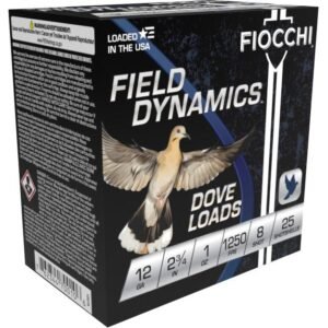https3A2F2Fmedia.chattanoogashooting.com2Fimages2Fproduct2FXN12GT82FXN12GT8.jpg Fiocchi Field Dynamics Dove & Quail Shotshells 12ga 2-3/4" 1oz 1250 fps #8 25/ct