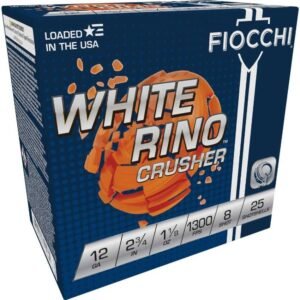 https3A2F2Fmedia.chattanoogashooting.com2Fimages2Fproduct2FXN12WRCRS82FXN12WRCRS8-1.jpg Fiocchi White Rino Crusher Shotshells 12 ga 2-3/4" 1-1/8oz 1300 fps #8 25/ct