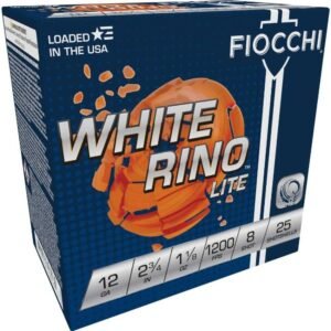 https3A2F2Fmedia.chattanoogashooting.com2Fimages2Fproduct2FXN12WRNL82FXN12WRNL8-1.jpg Fiocchi White Rino Lite Shotshells 12 ga 2-3/4" 1-1/8oz 1200 fps #8 25/ct