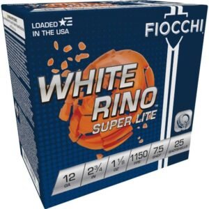 https3A2F2Fmedia.chattanoogashooting.com2Fimages2Fproduct2FXN12WRSL752FXN12WRSL75-1.jpg Fiocchi White Rino Super Lite Shotshells 12 ga 2-3/4" 1-1/8oz 1150 fps #7.5 25/ct