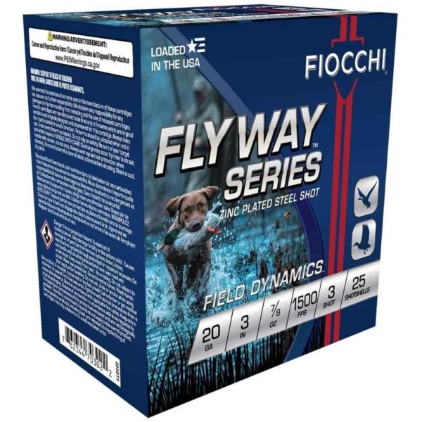 https3A2F2Fmedia.chattanoogashooting.com2Fimages2Fproduct2FXN203ST32FXN203ST3-1.jpg Fiocchi Flyway Steel Shotshells 20 ga 3" 7/8oz 1500fps #3 25/ct
