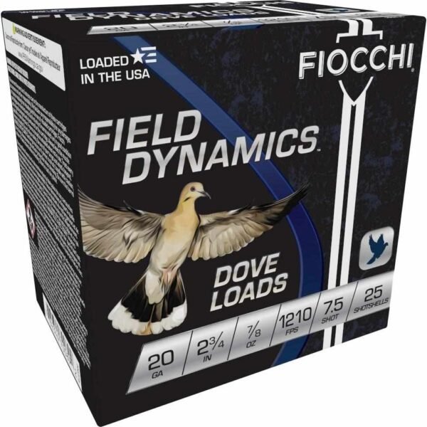 https3A2F2Fmedia.chattanoogashooting.com2Fimages2Fproduct2FXN20GT752FXN20GT75-1.jpg Fiocchi Lead Dove & Quail Shotshells 20ga 2-3/4 in 7/8 oz #7.5 1210 fps 25/ct