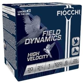 https3A2F2Fmedia.chattanoogashooting.com2Fimages2Fproduct2FXN20HV62FXN20HV6-1.jpg Fiocchi High-Velocity Hunting Load 20 ga 2 3/4" 2 3/4 dr 1 oz #6 1220 fps 25/ct