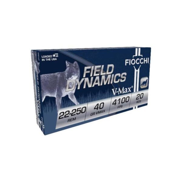 https3A2F2Fmedia.chattanoogashooting.com2Fimages2Fproduct2FXN22250HVB2FXN22250HVB.jpg Focchi Field Dynamics V-Max Rifle Ammunition 22-250 Rem 40gr PT 4100 fps 20/ct