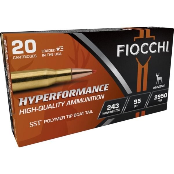 https3A2F2Fmedia.chattanoogashooting.com2Fimages2Fproduct2FXN243HSB2FXN243HSB-1.jpg Fiocchi Hyperformance Hunt Rifle Ammunition .243 Win 95 gr SST 2950 fps 20/ct