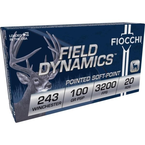https3A2F2Fmedia.chattanoogashooting.com2Fimages2Fproduct2FXN243SPD2FXN243SPD-1.jpg Fiocchi Field Dynamics Rifle Ammunition .243 Win 100 gr PSP 3200 fps 20/ct