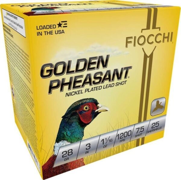 https3A2F2Fmedia.chattanoogashooting.com2Fimages2Fproduct2FXN283GP752F525659_1.jpg Fiocchi Golden Pheasant Shotshells 28ga 3" 1-1/16oz 1200 fps #7.5 25/ct