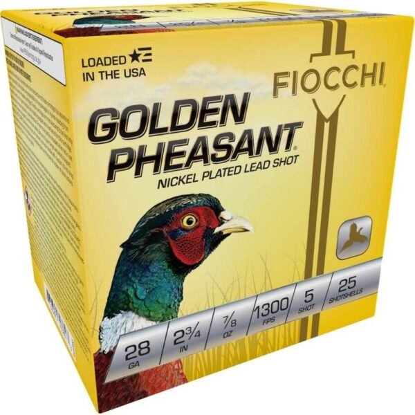 https3A2F2Fmedia.chattanoogashooting.com2Fimages2Fproduct2FXN28GP52FXN28GP5-1.jpg Fiocchi Golden Pheasant Shotshells 28ga 2-3/4" 7/8oz 1300 fps #5 25/ct