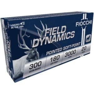 https3A2F2Fmedia.chattanoogashooting.com2Fimages2Fproduct2FXN300WMB2FXN300WMB-1.jpg Fiocchi Field Dynamics Rifle Ammunition .300 Win Mag 180 gr PSP 3000 fps 20/ct