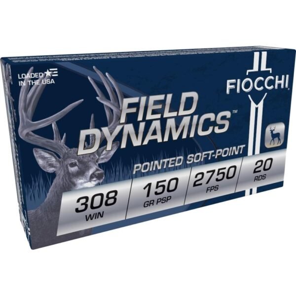 https3A2F2Fmedia.chattanoogashooting.com2Fimages2Fproduct2FXN308B2FXN308B-1.jpg Fiocchi Field Dynamics Rifle Ammunition .308 Win 150 gr PSP 2750 fps 20/ct