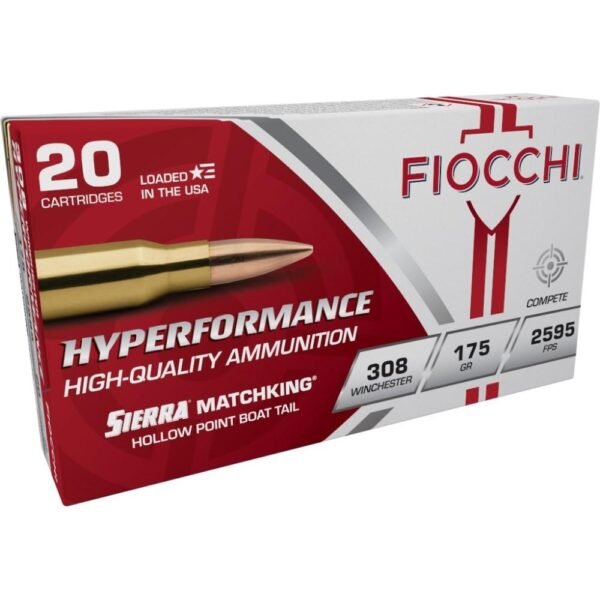 https3A2F2Fmedia.chattanoogashooting.com2Fimages2Fproduct2FXN308MKD2FXN308MKD-1.jpg Fiocchi Hyperformance Matchking Rifle Ammunition .308 Win. 175 gr HPBT 2595 fps 20/ct
