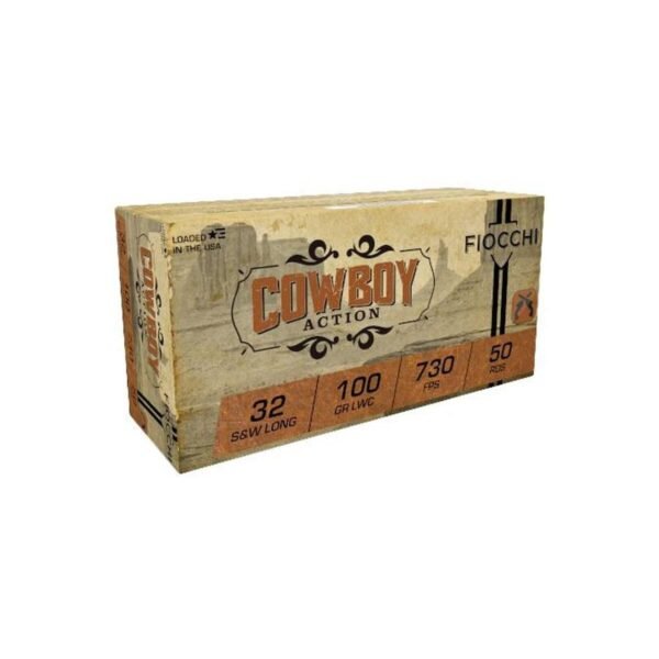 Fiocchi Cowboy Action Handgun Ammunition 32 S&W LONG 100gr LWC 730 fps 50/ct