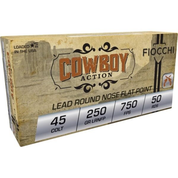 https3A2F2Fmedia.chattanoogashooting.com2Fimages2Fproduct2FXN45LCCA2FXN45LCCA-1.jpg Fiocchi Cowboy Action .45 LC 250 gr Lead RNFP Handgun Ammo - 50/ct