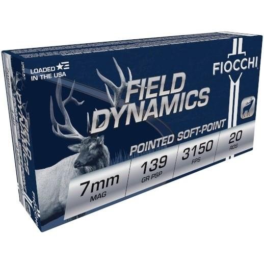 https3A2F2Fmedia.chattanoogashooting.com2Fimages2Fproduct2FXN7RMA2FXN7RMA-1.jpg Fiocchi Shooting Dynamics Rifle Ammunition 7mm Rem Mag 139 gr PSP 3150 fps 20/ct