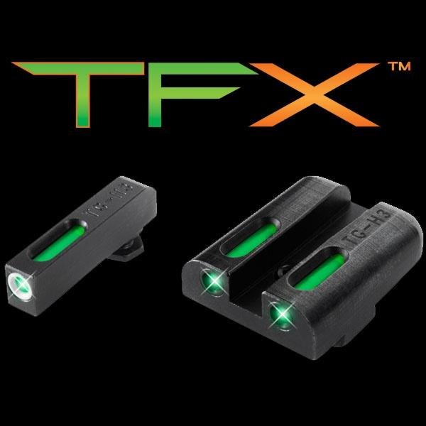 https3A2F2Fmedia.chattanoogashooting.com2Fimages2Fproduct2FXRTG13CZ1A2FXRTG13CZ1A.jpg Truglo TFX Tritium/Fiber-Optic Day/Night Sights Fits CZ 75 Series - White Front Outline/Rear Green