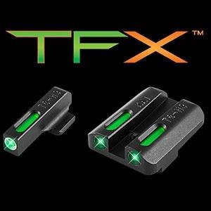 https3A2F2Fmedia.chattanoogashooting.com2Fimages2Fproduct2FXRTG13KA1A2FXRTG13KA1A.jpg Truglo TFX Tritium/Fiber-Optic Day/Night Sights Fits KAHR Arms K MK P PM T &TP Models with New Dovetail (Post 2004) White Outline Front/Rear Green