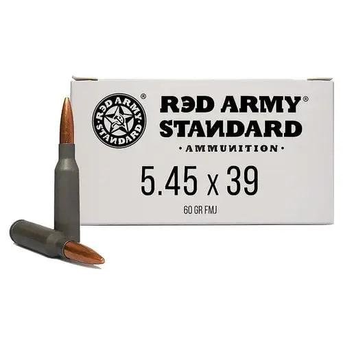 https3A2F2Fmedia.chattanoogashooting.com2Fimages2Fproduct2FYCAM34232FYCAM34231.jpg Century Arms Red Army Standard Rifle Ammunition 5.45x39 60gr FMJ Lead Core 30/ct