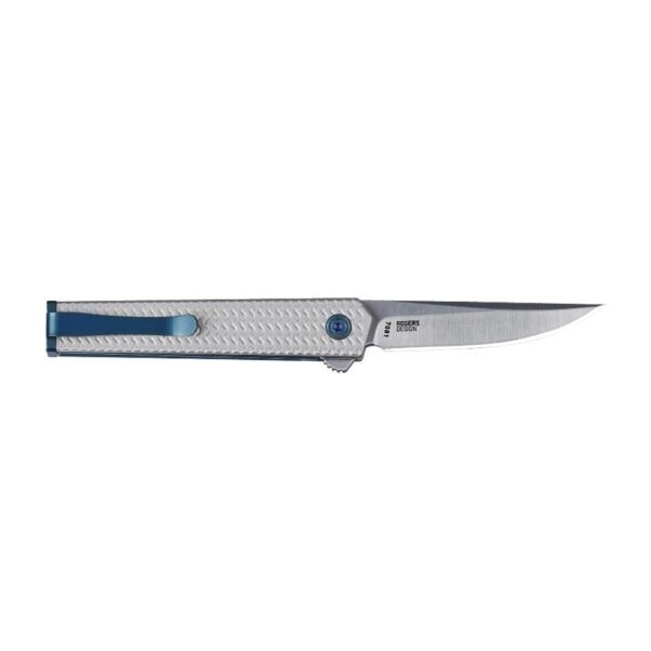 https3A2F2Fmedia.chattanoogashooting.com2Fimages2Fproduct2FZB70812FZB7081-1.jpg CRKT CEO Microflipper Folding Knife 2-3/8" Drop Point Blade Silver and Blue