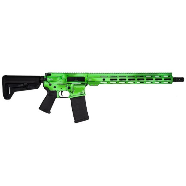 https3A2F2Fmedia.chattanoogashooting.com2Fimages2Fproduct2FZCSCC01907AGRNCC2FZCSCC01907AGRNCC1.jpg Shark Coast Tactical "Anime- Green" Rifle 5.56mm 10rd Magazine 16" Barrel 15" MLOK Handguard California Compliant