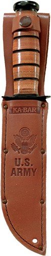 KA-BAR FIGHTING/UTILITY KNIFE - 7" W/LEATHER SHEATH US ARMY