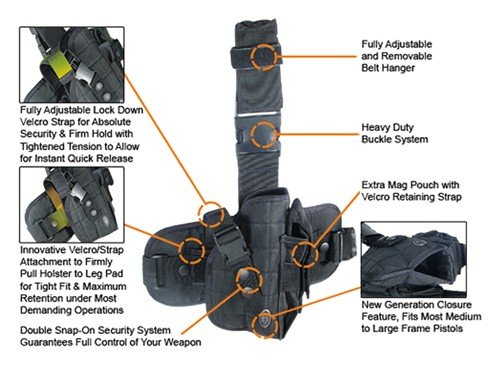 UTG HOLSTER SPECIAL OPS - TACTICAL LEG HOLSTER BLACK