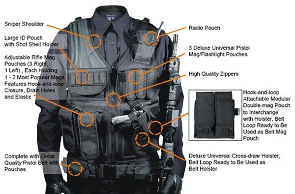 UTG TACTICAL VEST V547 BLACK - LAW ENFORCEMENT