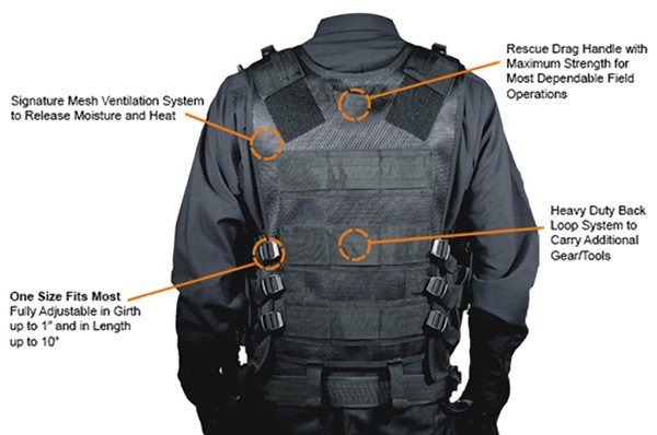 UTG TACTICAL VEST V547 BLACK - LAW ENFORCEMENT