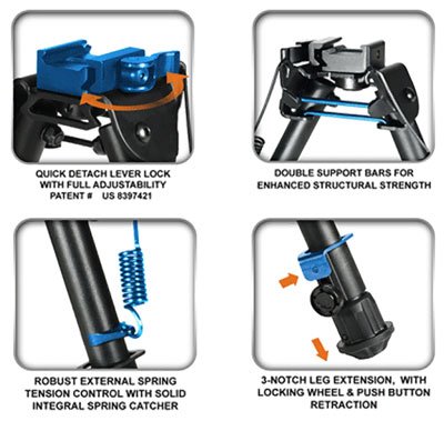tlbp78q_features_1.jpg UTG BIPOD TACTICAL OP 5.9-7.3" - PICATINNY MOUNT W/STUD ADAPTER