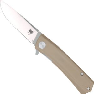 CTSRPTAN.jpg COBRATEC SERPENT FOLDER 3" - SS/TAN D2 BLADE G-10 SCALES