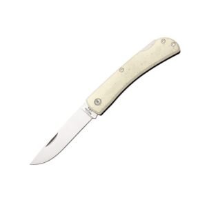 https3A2F2Fmedia.chattanoogashooting.com2Fimages2Fproduct2FCWWSB37L2FCWWSB37L-1.jpg Bear & Son Locking Farmhand Folding Knife 2-3/4" Drop Point Blade White Smooth Bone