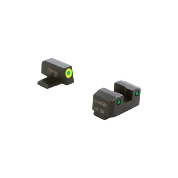 https3A2F2Fmedia.chattanoogashooting.com2Fimages2Fproduct2FKQSG8192FKQSG819-1.jpg Ameriglo Trooper Tritium Handgun Sight Set for Sig with #8 Front and #8 Rear Green Rear Green with LumiGreen Front