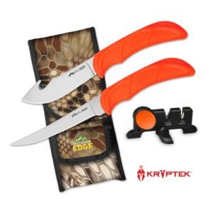 https3A2F2Fmedia.chattanoogashooting.com2Fimages2Fproduct2FOEWB4C2FOEWB4C-1.jpg Outdoor Edge WildBone Two-Knife Combo with Sharpener 5" Boning Blade & 4" Skinner Blade Orange